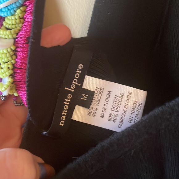 NANETTE LEPORE temptress tunic beaded SzM halter Tback NWT - Picture 5 of 9